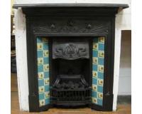 Cast iron Art Nouveau combination fireplace