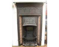 Antique Art Nouveau cast iron combination fireplace