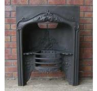 Antique Georgain Hobbed Cast Iron Fireplace Insert