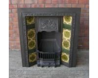 Antique Victorian Cast Iron Tiled Fireplace Insert