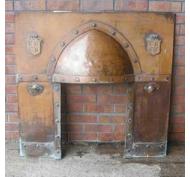 Antique Arts & Crafts Copper Fireplace Insert