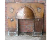 Antique Arts & Crafts Copper Fireplace Insert