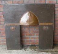 Antique Arts & Crafts Copper Fireplace Insert