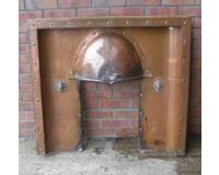 Antique Arts & Crafts Copper Fireplace Insert