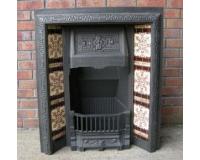 Antique Victorian Tiled Cast Iron Fireplace Insert