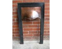 Antique Arts & Crafts Cast Iron & Copper Fireplace Insert