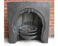 Original Antique Victorian Cast Iron Horseshoe Fireplace Insert