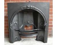 Antique Victorian Reclaimed Old Cast Iron Horseshoe Fireplace Insert