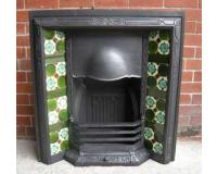 Antique Edwardian Tiled Fireplace Insert