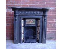 Antique Aesthetic Movement Cast Iron Fireplace Surround