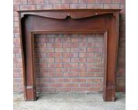 Antique Art Nouveau Oak Fire Surround