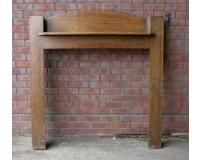 Antique Art Deco Oak Fireplace Surround