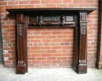 Antique Victorian Carved Walnut Fireplace surround