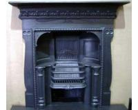 Antique Victorian Cast Iron Hobbed Combination Fireplace