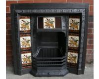 Victorian Reclaimed Tiled Cast Iron Fireplace Insert