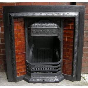 Edwardian Tiled Cast Iron Fireplace Insert