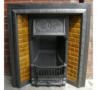 Edwardian Cast Tiled Fireplace Insert