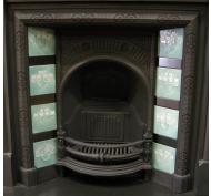 Aesthetic Movement Tiled Cast Iron Fireplace Insert