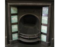 Reclaimed Aesthetic Movement Tiled Cast Iron Fireplace Insert