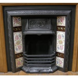 Arts & Crafts Tiled Cast Iron Fireplace Insert