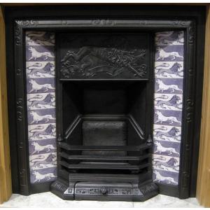 Arts & Crafts Tiled Cast Iron Fireplace Insert