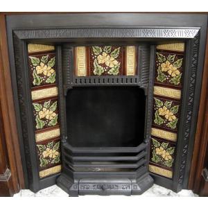 Victorian Tiled Cast Iron Fireplace Insert