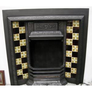 Victorian Tiled Cast Iron Fireplace Insert