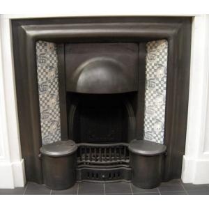 Edwardian Hobbed Cast Iron Fireplace Insert