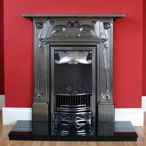 Ashford Art Nouveau Cast Iron Combination Fireplace