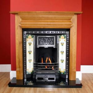 Birkbeck Small Art Nouveau Tiled Fireplace Insert