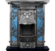 Valentine Art Nouveau Tiled Cast Iron Combination Fireplace 